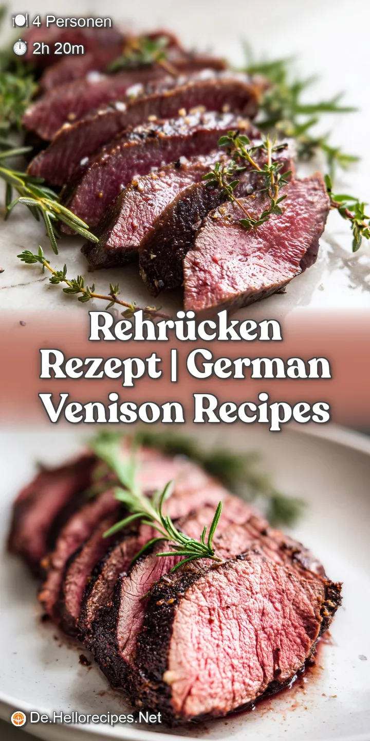 Saftiges, rosa Fleischst&uuml;ck im Anschnitt mit einer gl&auml;nzenden, dunklen Sauce und einer Prise frischem Thymian.