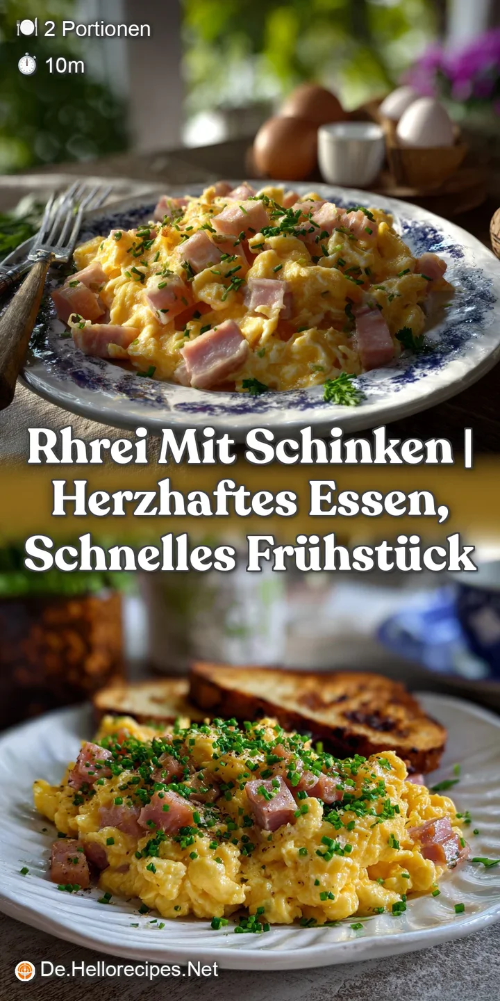 Rhrei mit Schinken | Herzhaftes Essen Schnelles Fr&uuml;hst&uuml;ck