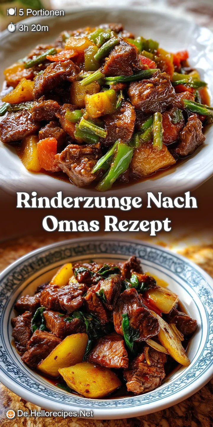 Close-up of thinly sliced beef tongue, shimmering with savory gravy and speckled with fresh parsley. Mouthwatering texture.