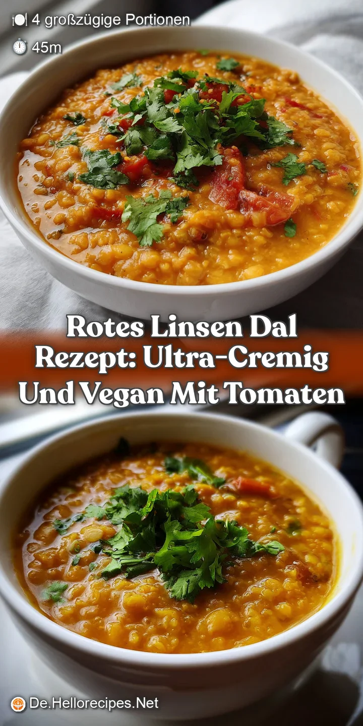 Rotes Linsen Dal Rezept: Ultra-cremig und vegan mit Tomaten