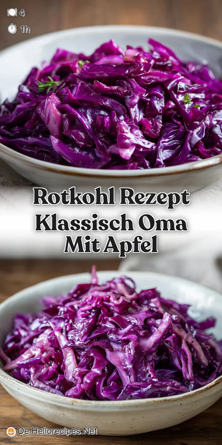 Close-up reveals the rich texture of simmered red cabbage with visible hints of sweet and savory spices. Warming aroma.