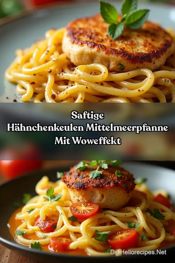 Saftige H&auml;hnchenkeulen MittelmeerPfanne mit WowEffekt