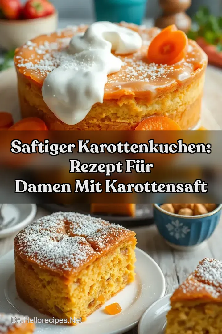 Saftiger Karottenkuchen: Rezept für Damen mit Karottensaft