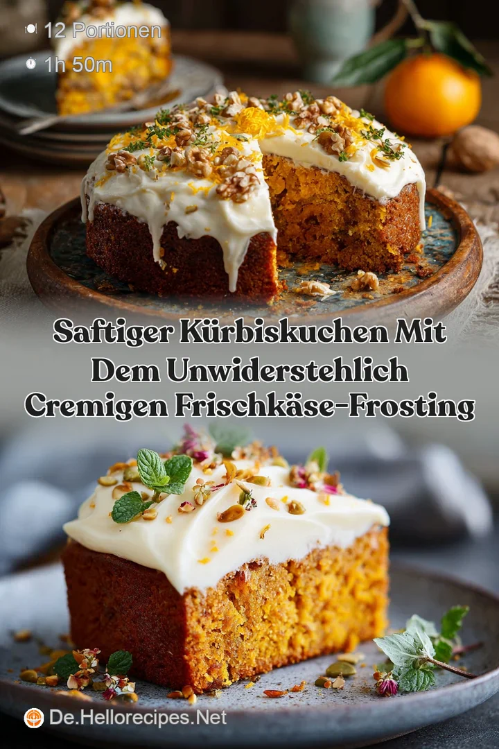Saftiger K&uuml;rbiskuchen mit dem unwiderstehlich cremigen Frischk&auml;se-Frosting