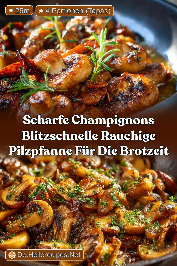 Scharfe Champignons Blitzschnelle rauchige Pilzpfanne f&uuml;r die Brotzeit
