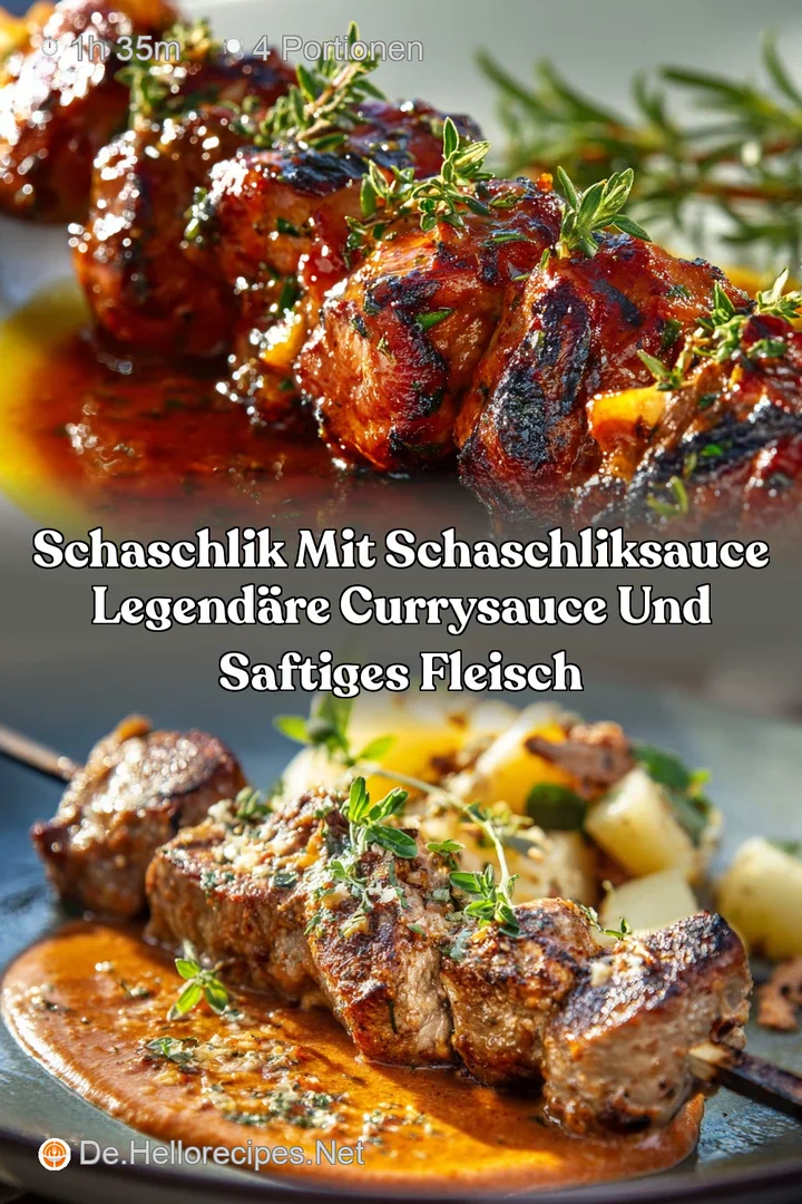 Schaschlik mit Schaschliksauce Legend&auml;re CurrySauce und saftiges Fleisch