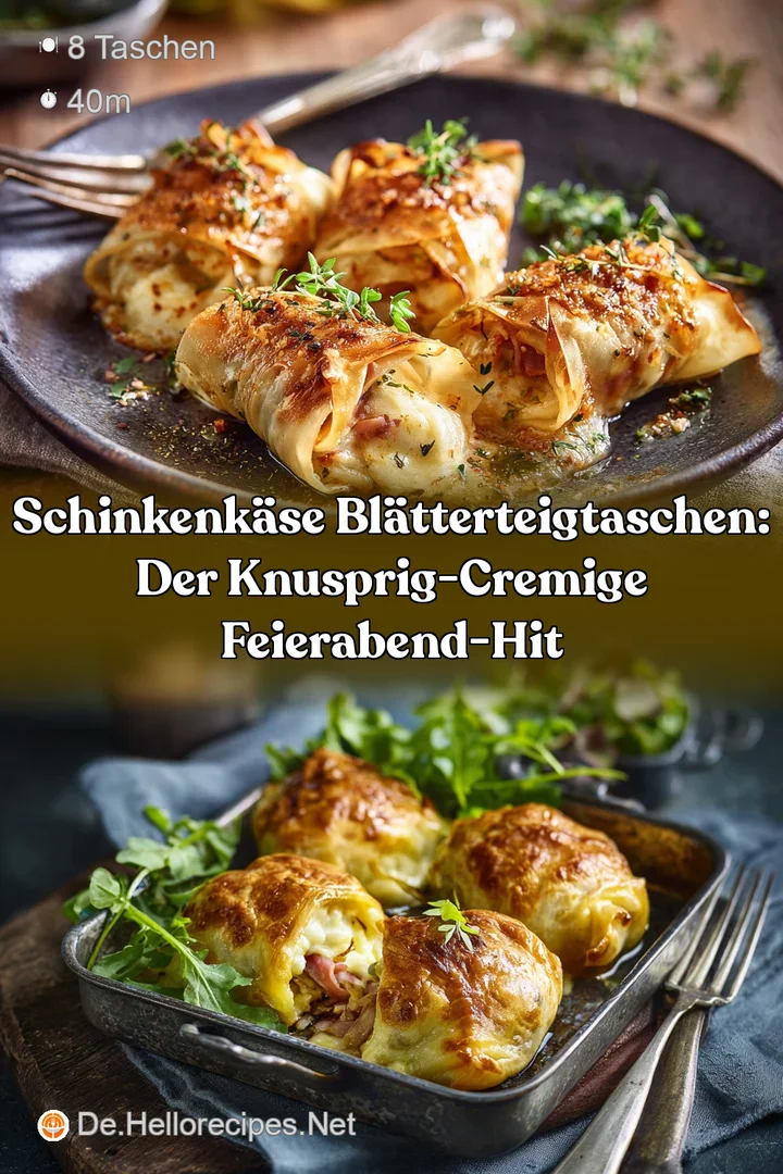 SchinkenK&auml;se Bl&auml;tterteigtaschen: Der knusprig-cremige Feierabend-Hit