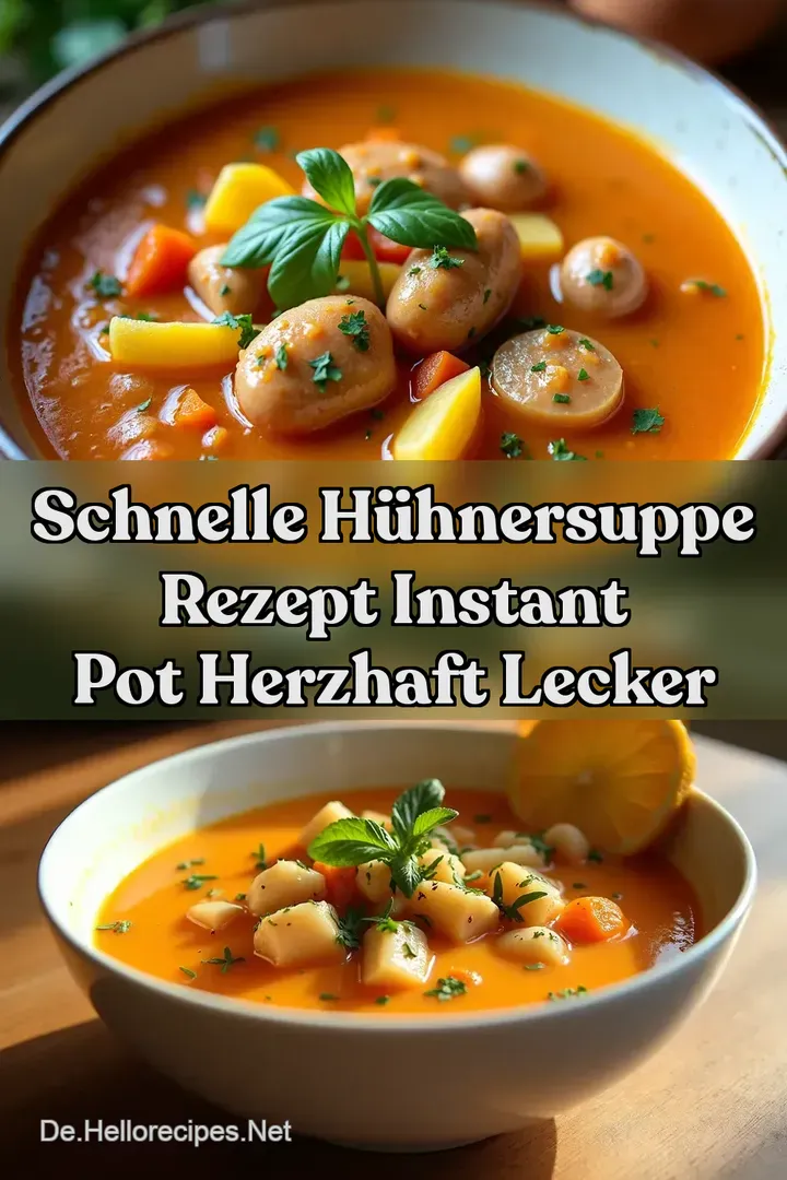 Schnelle H&uuml;hnersuppe Rezept Instant Pot Herzhaft Lecker