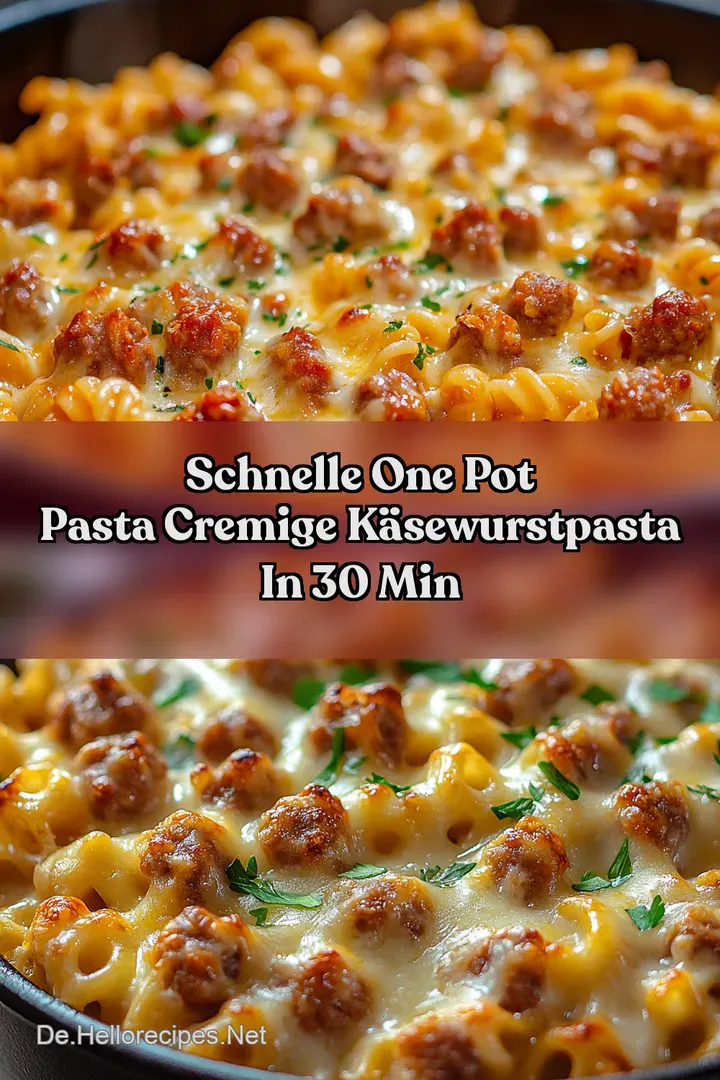 Schnelle One Pot Pasta Cremige KäseWurstPasta in 30 Min