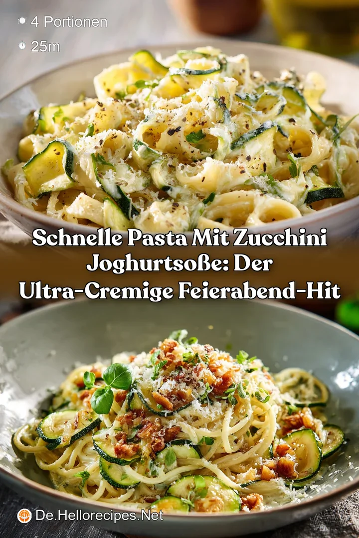 Schnelle Pasta mit Zucchini Joghurtso&szlig;e: Der ultra-cremige Feierabend-Hit