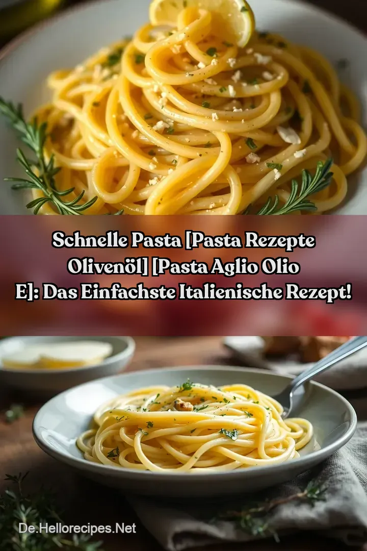 Schnelle Pasta [Pasta Rezepte Olivenöl] [pasta aglio olio e]: Das Einfachste Italienische Rezept!