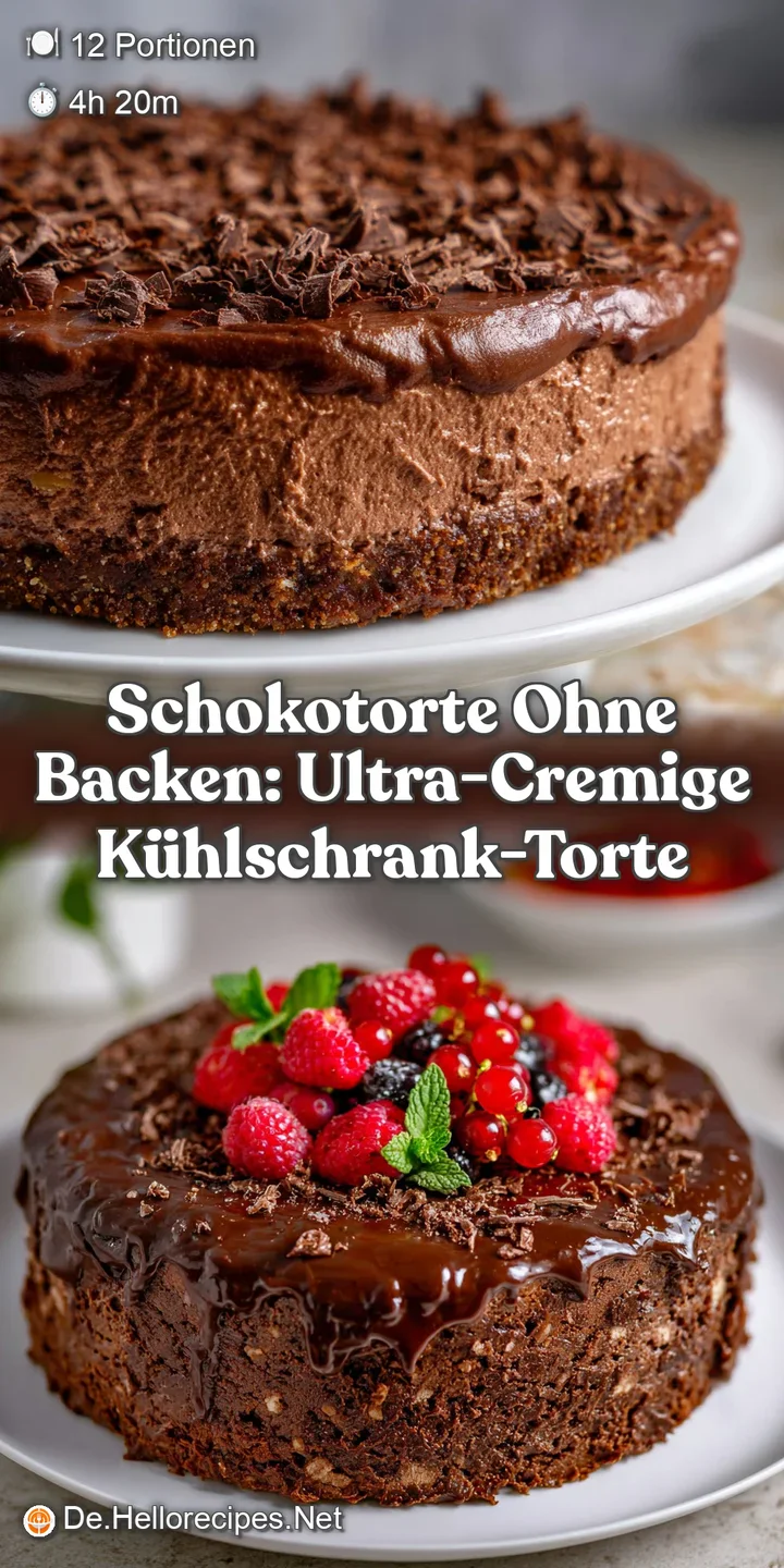 Schokotorte ohne Backen: Ultra-cremige K&uuml;hlschrank-Torte