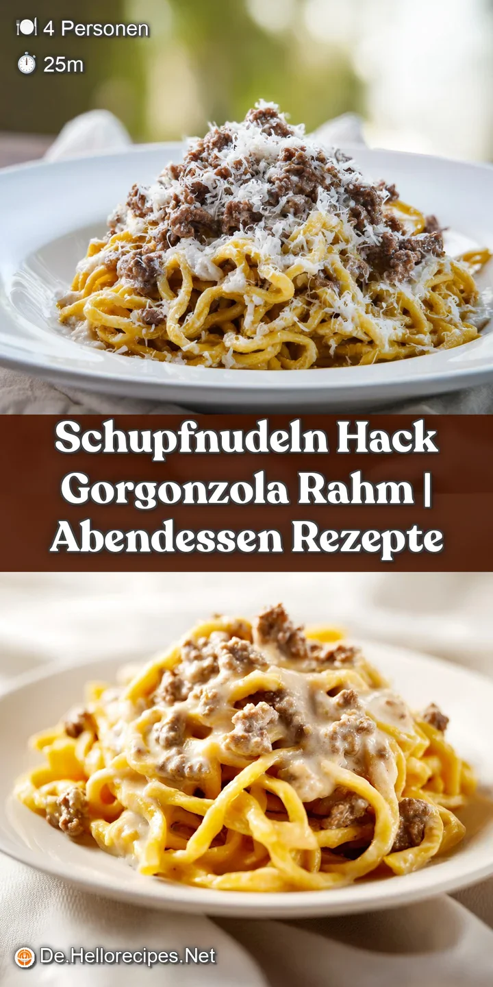 Detailaufnahme von gl&auml;nzenden Schupfnudeln in einer samtigen, schmelzenden K&auml;sesauce, dampfend und appetitlich.