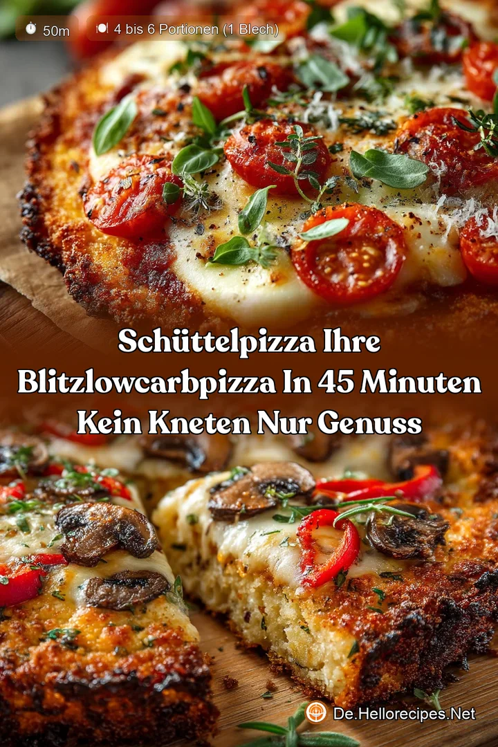 Schüttelpizza Ihre BlitzLowCarbPizza in 45 Minuten kein Kneten nur Genuss