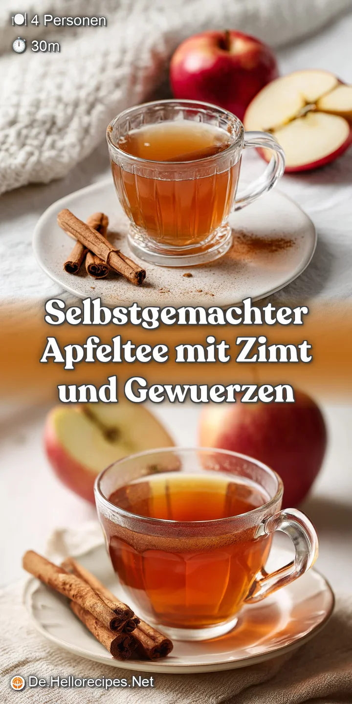 Selbstgemachter Apfeltee mit Zimt und Gewuerzen - appetizing dish ready to serve