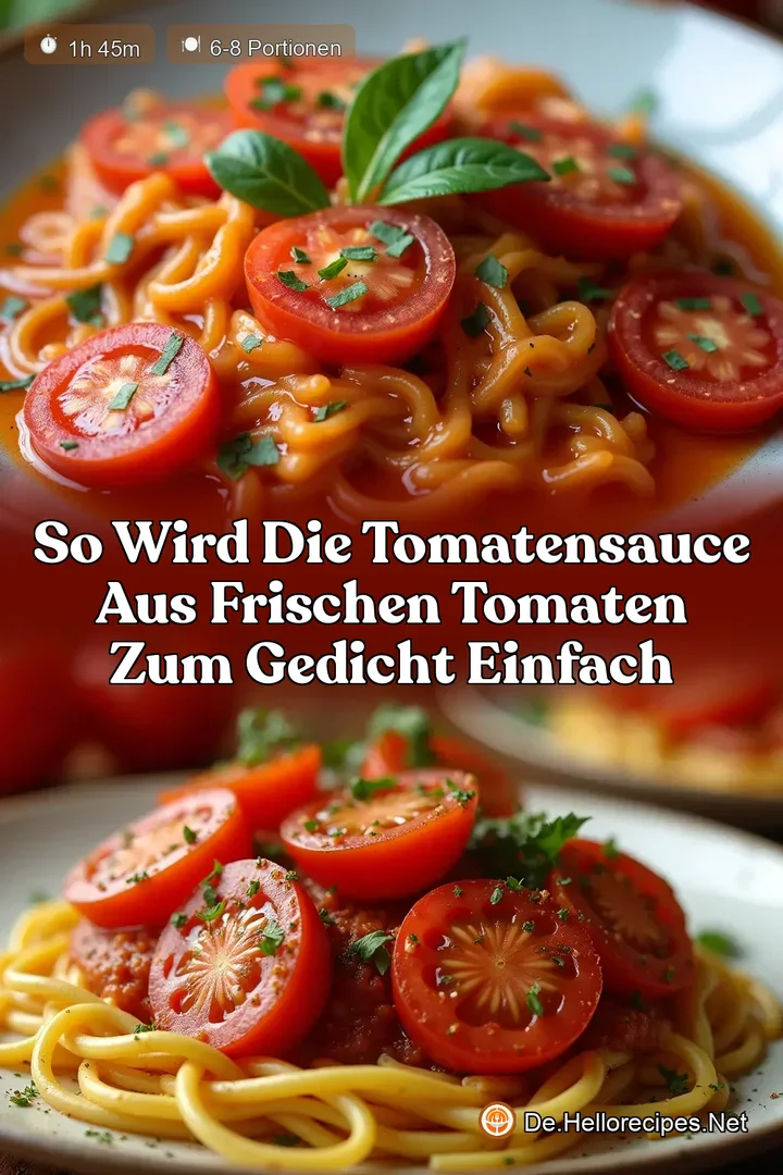 So wird die Tomatensauce aus frischen Tomaten zum Gedicht Einfach