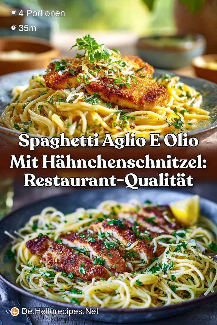 Spaghetti aglio e olio mit H&auml;hnchenschnitzel: Restaurant-Qualit&auml;t