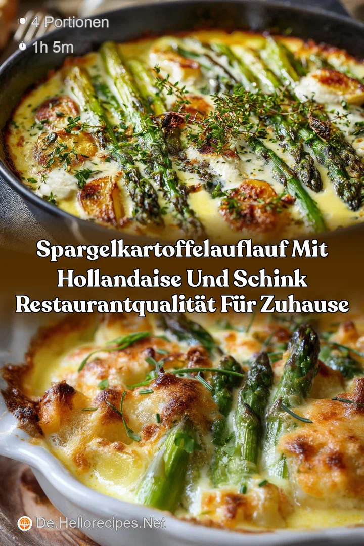 SpargelKartoffelAuflauf mit Hollandaise und Schink RestaurantQualit&auml;t f&uuml;r Zuhause