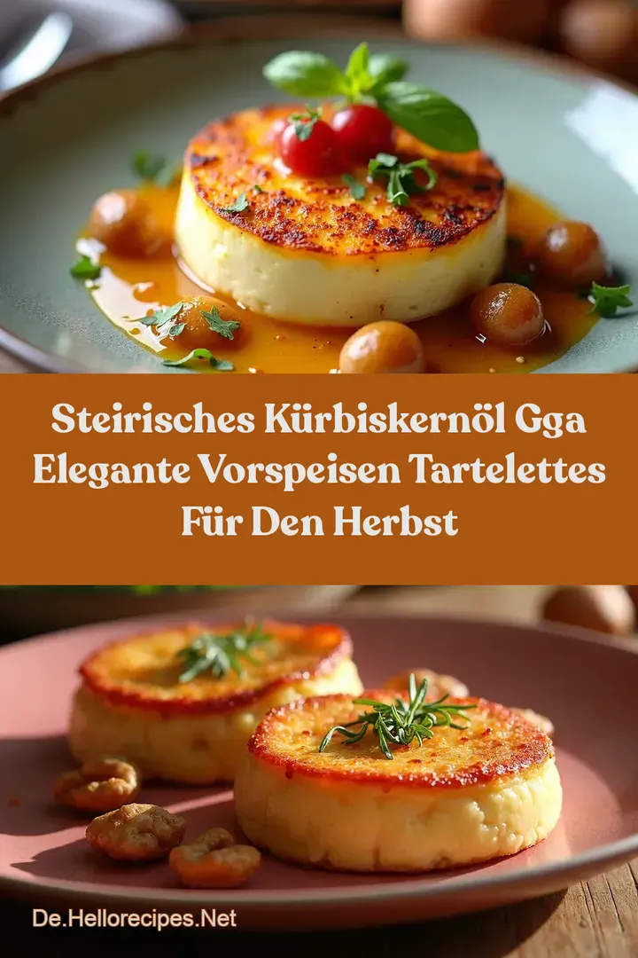 Steirisches Kürbiskernöl ggA Elegante Vorspeisen Tartelettes für den Herbst