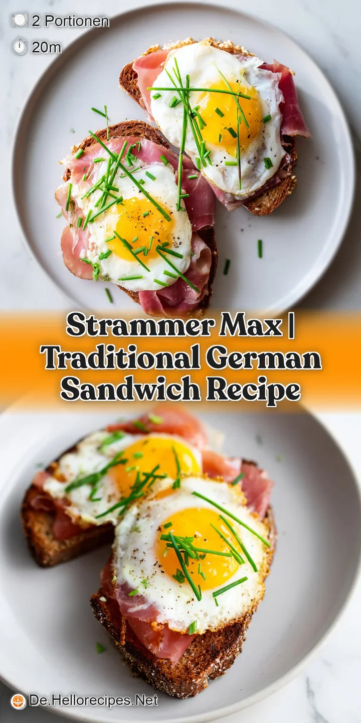 Nahaufnahme eines cremig-gelben Eigelbs, das sanft &uuml;ber rosa Schinken und grob gek&ouml;rnte, dunkle Brotkrusten flie&szlig;t.