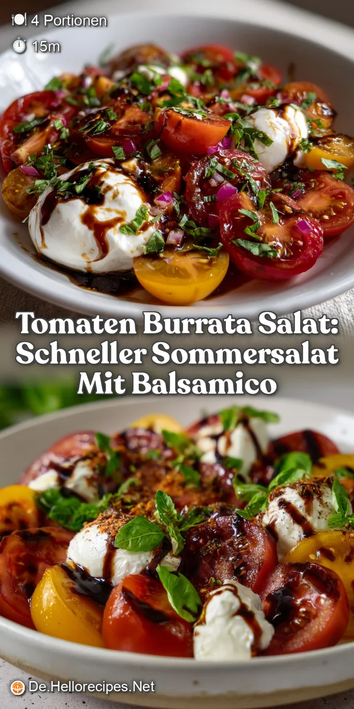 Tomaten Burrata Salat: Schneller Sommersalat mit Balsamico