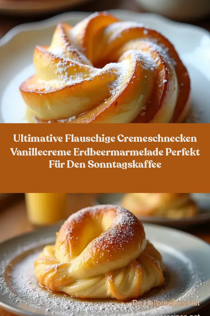 Ultimative Flauschige Cremeschnecken Vanillecreme Erdbeermarmelade Perfekt für den Sonntagskaffee