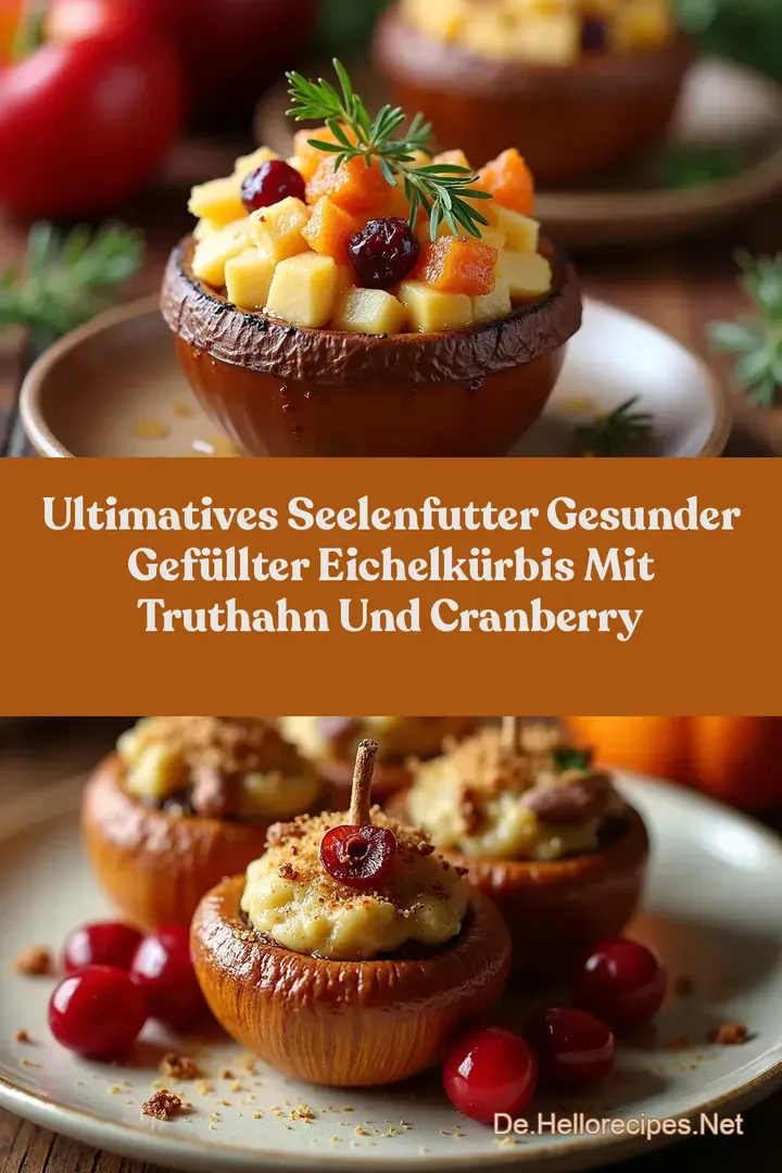 Ultimatives Seelenfutter Gesunder Gefüllter Eichelkürbis mit Truthahn und Cranberry