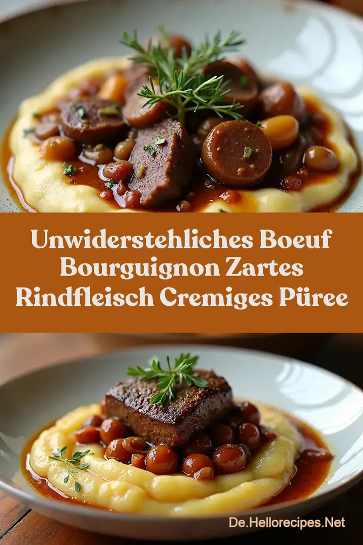 Unwiderstehliches Boeuf Bourguignon Zartes Rindfleisch Cremiges Püree
