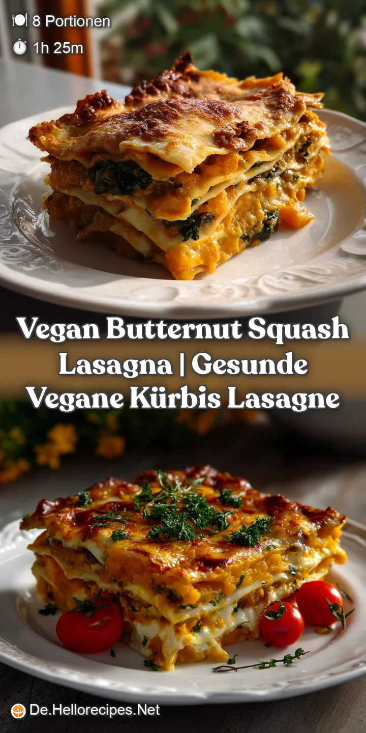 Vegan Butternut Squash Lasagna | Gesunde Vegane K&uuml;rbis Lasagne