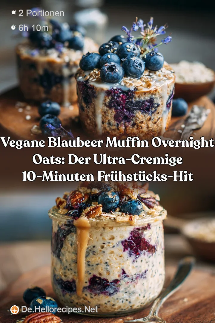 Vegane Blaubeer Muffin Overnight Oats: Der ultra-cremige 10-Minuten Fr&uuml;hst&uuml;cks-Hit