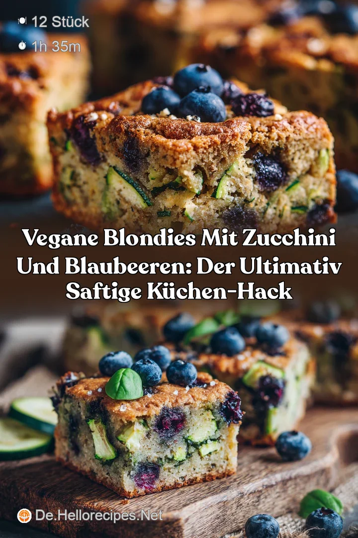 Vegane Blondies mit Zucchini und Blaubeeren: Der ultimativ saftige K&uuml;chen-Hack