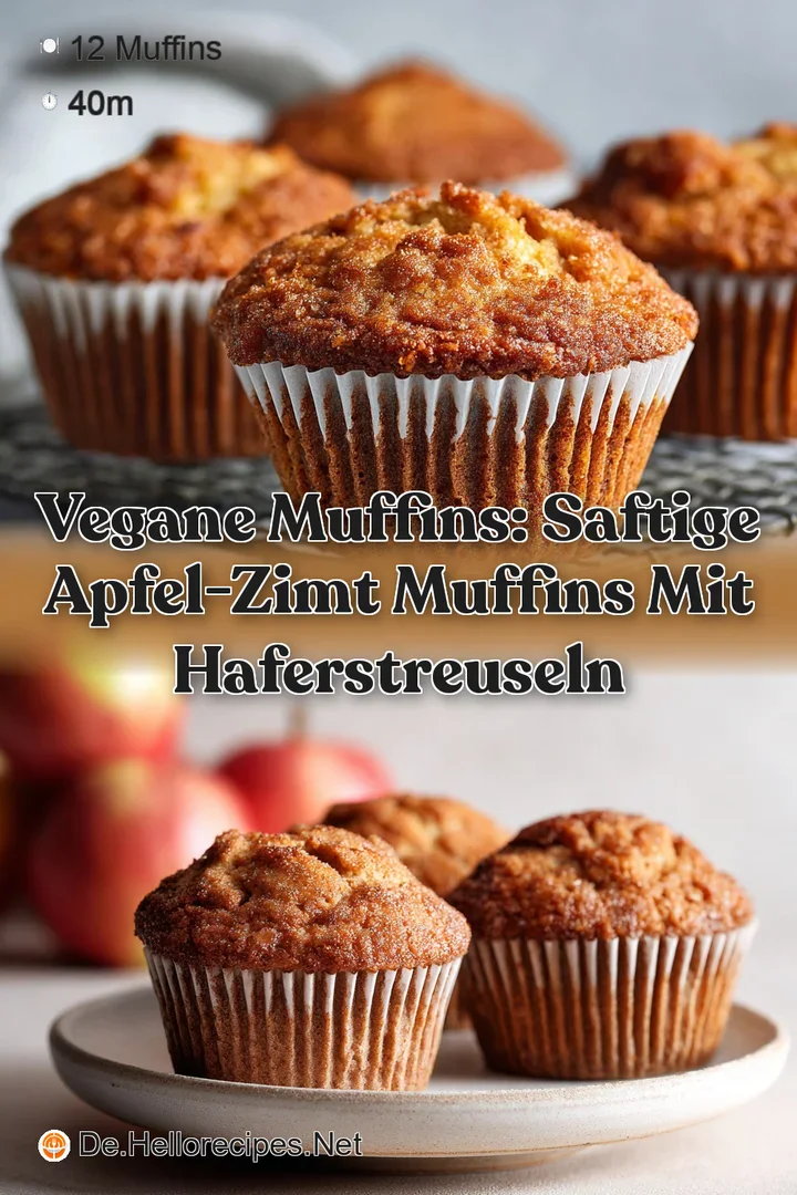 Vegane Muffins: Saftige Apfel-Zimt Muffins mit Haferstreuseln