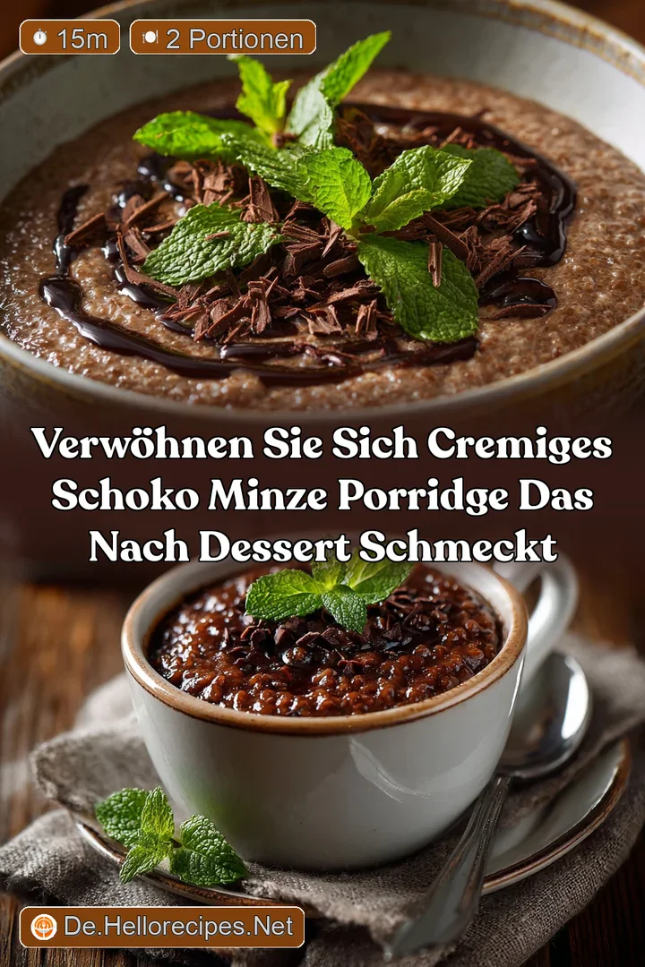 Verw&ouml;hnen Sie sich Cremiges Schoko Minze Porridge das nach Dessert schmeckt