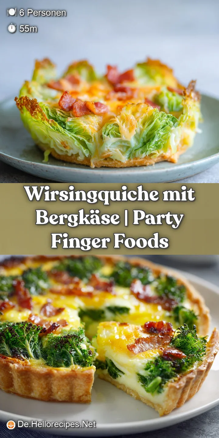 Close-up of bubbly, browned mountain cheese over tender, crinkled savoy cabbage in a flaky golden-brown pastry shell.