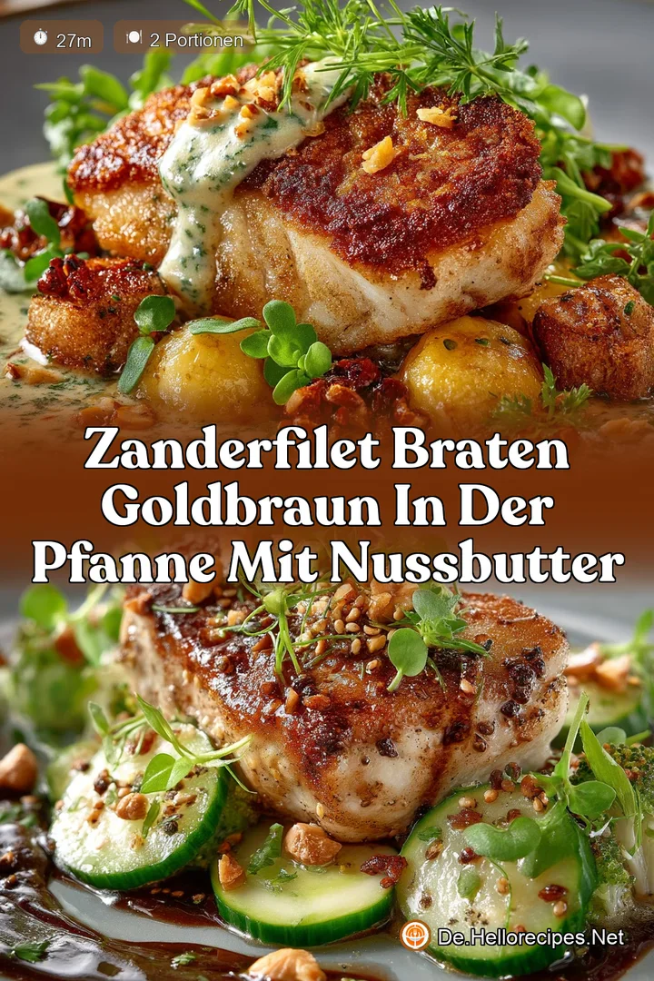 Zanderfilet braten Goldbraun in der Pfanne mit Nussbutter