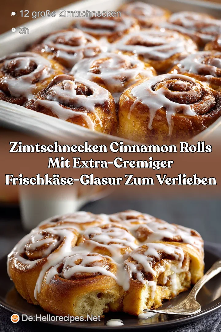 Zimtschnecken Cinnamon Rolls mit extra-cremiger Frischk&auml;se-Glasur zum Verlieben