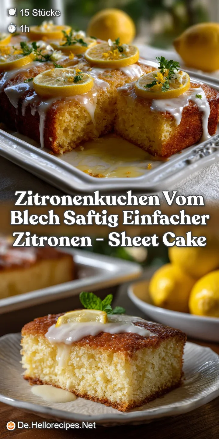 Zitronenkuchen vom Blech saftig einfacher Zitronen - Sheet Cake
