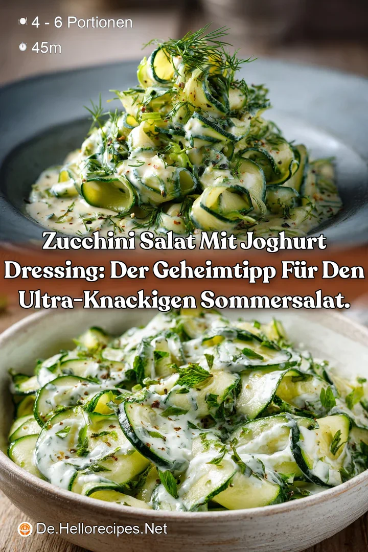 Zucchini Salat mit Joghurt Dressing: Der Geheimtipp f&uuml;r den ultra-knackigen Sommersalat.