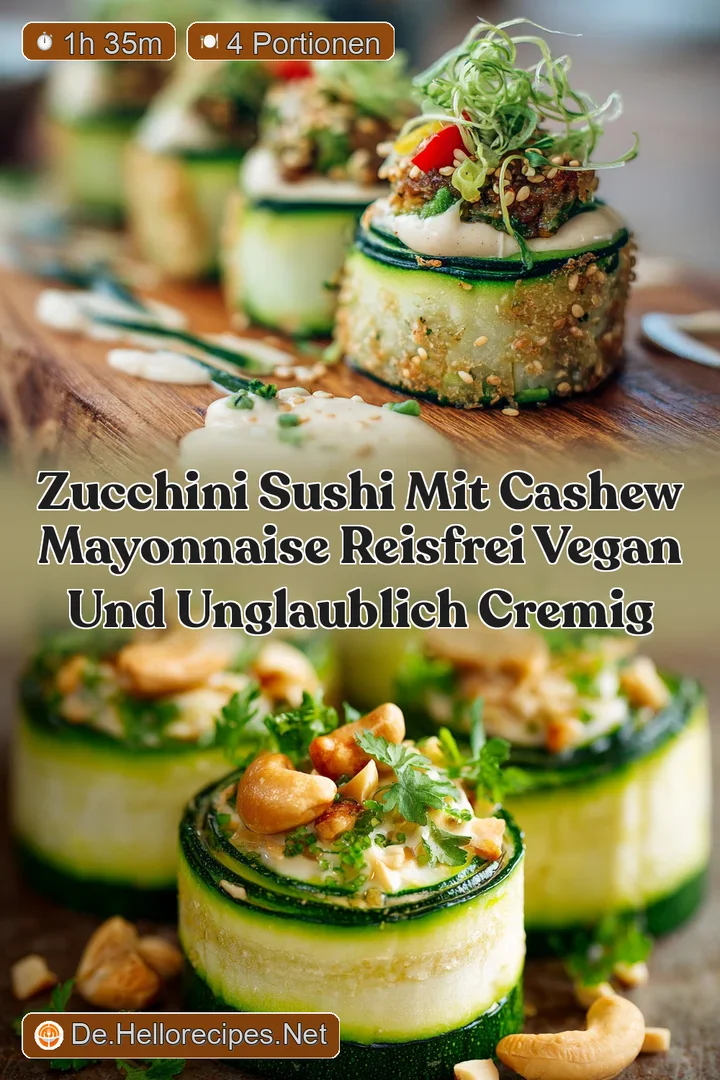 Zucchini Sushi mit Cashew Mayonnaise Reisfrei vegan und unglaublich cremig