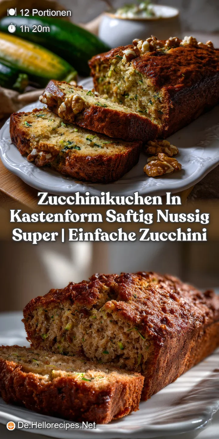 Zucchinikuchen in Kastenform Saftig nussig super | Einfache Zucchini