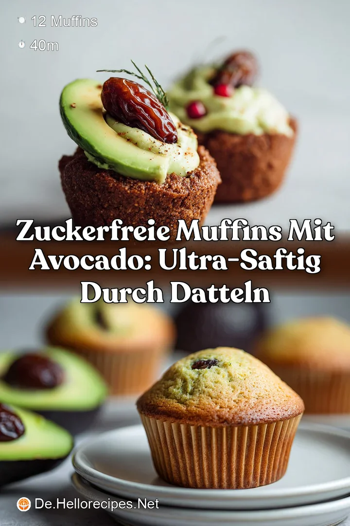 Zuckerfreie Muffins mit Avocado: Ultra-saftig durch Datteln
