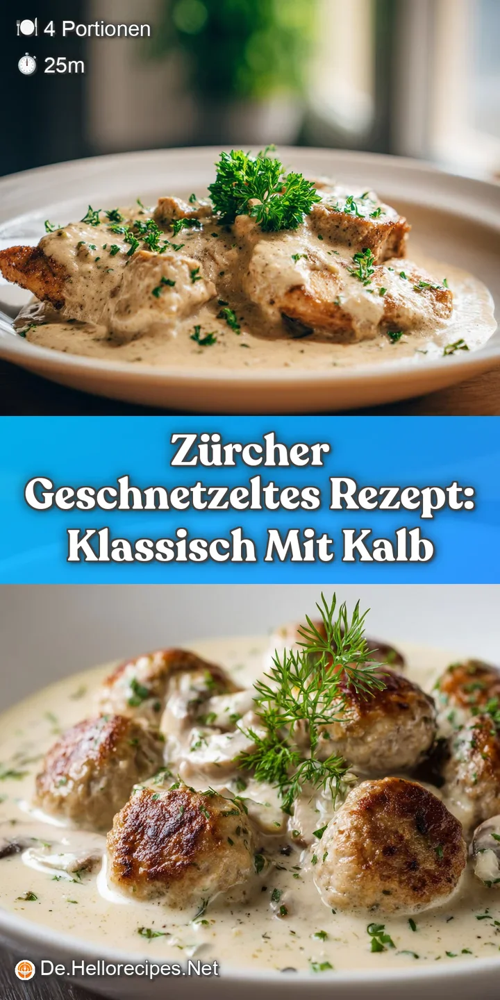 Close-up of glistening, tender veal and earthy mushrooms enveloped in a velvety, light-colored cream sauce. Inviting and w...