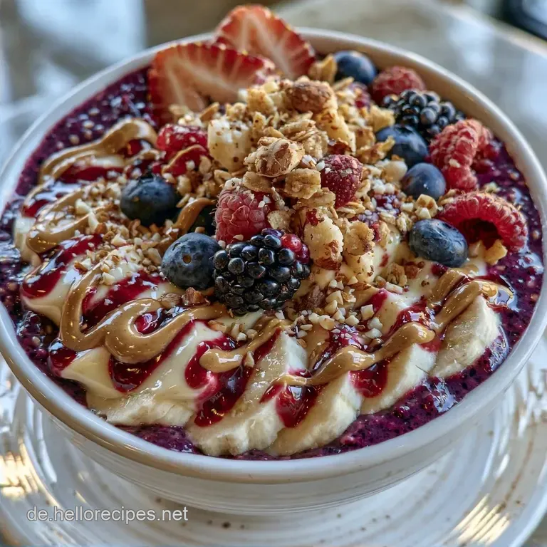 Cremige Acai Bowl mit Beeren und Banane