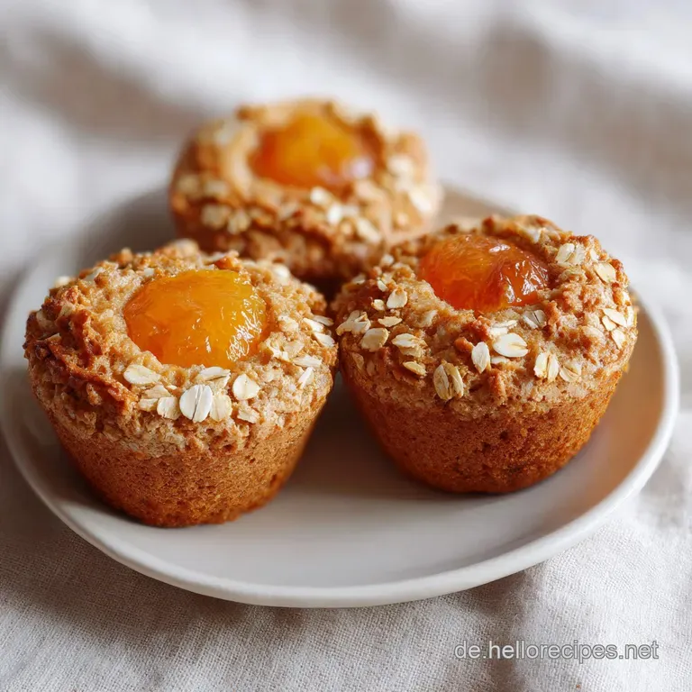 Mehrere saftige, goldgelbe Muffins auf einer wei&szlig;en Keramikplatte, garniert mit frischen Apfelspalten und Zimtstangen.