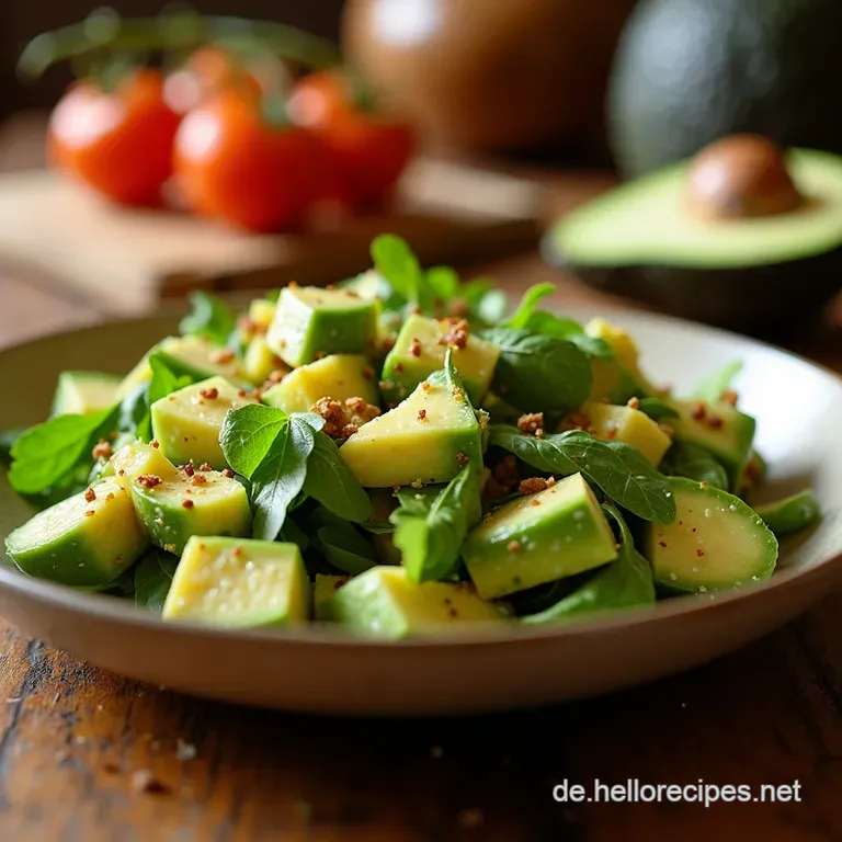 Avocado H&auml;hnchensalat Deluxe Herzhaft Gesund Gl&uuml;cklich presentation