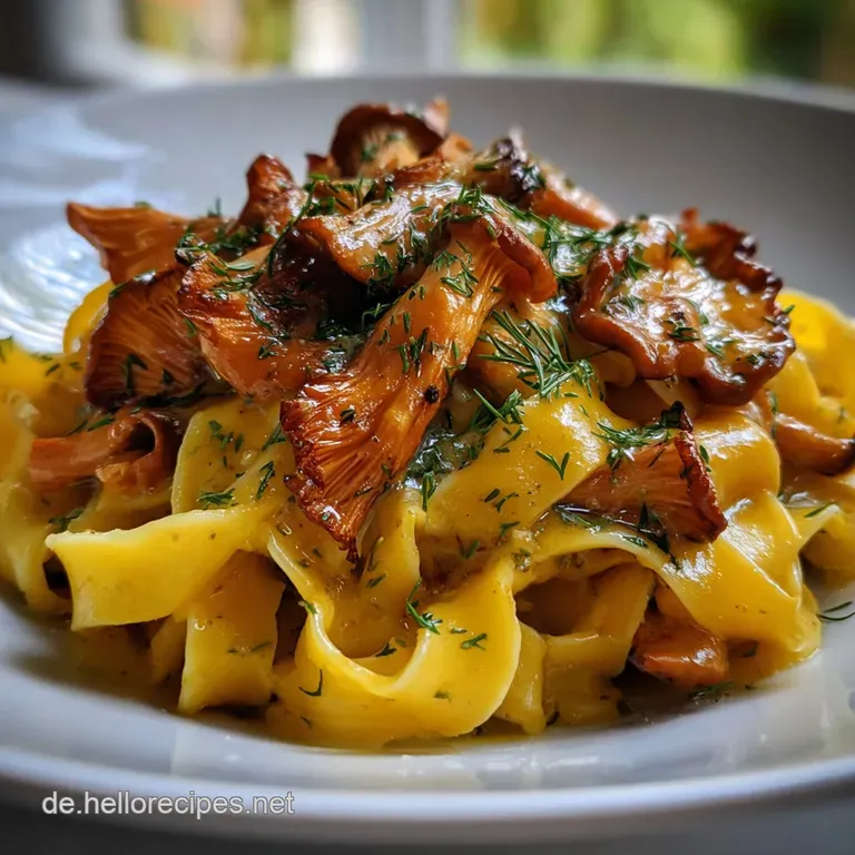 Bandnudeln Mit Pfifferlingrahmso&szlig;e: Herbstgold Genie&szlig;en presentation