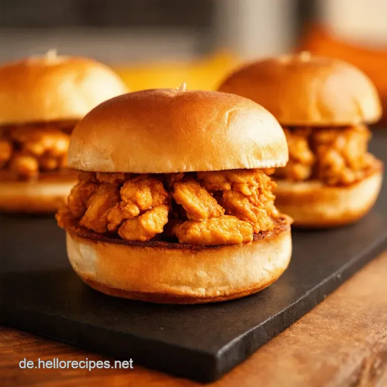 Bang Bang Chicken Sliders Kleines Br&ouml;tchen Gro&szlig;er Geschmack presentation