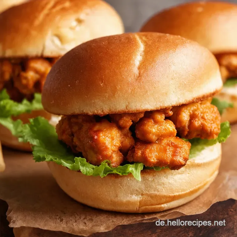 Bang Bang Chicken Sliders Kleines Br&ouml;tchen Gro&szlig;er Geschmack