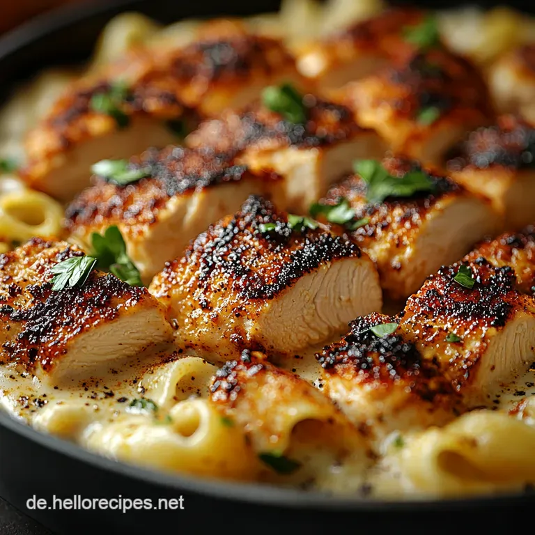 Blackened Cajun Chicken Alfredo New Orleans für Feinschmecker