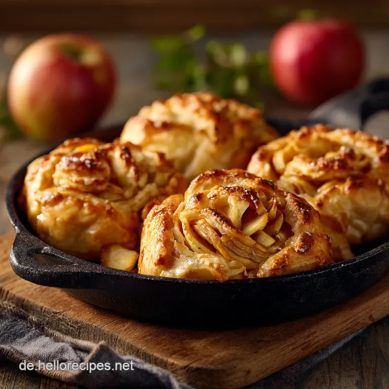 Bl&auml;tterteig Teilchen mit Apfel: Omas schnelle knusprige Kaffeepause